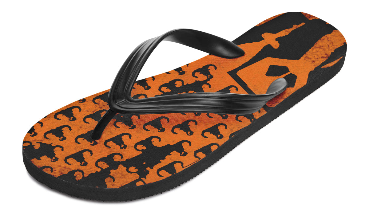 Flip Flops - "EOD Bomb Flag" (Orange on Black)