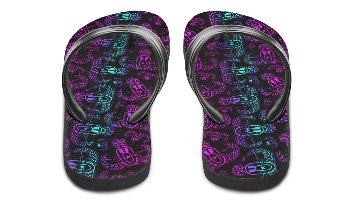 Flip Flops - "EOD BOMBre" (Pink/Turquoise/Purple)