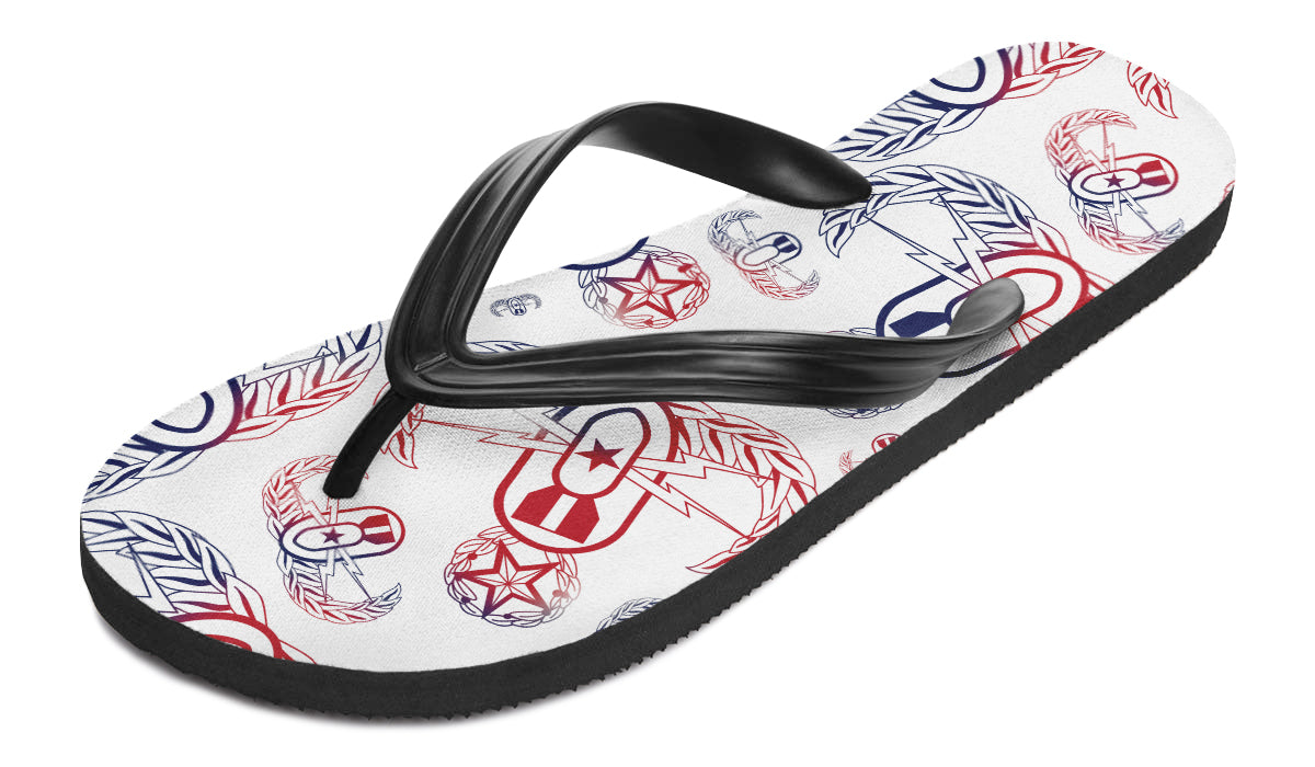 Flip Flops - "EOD Badges x 3" (Red, White, & Blue)
