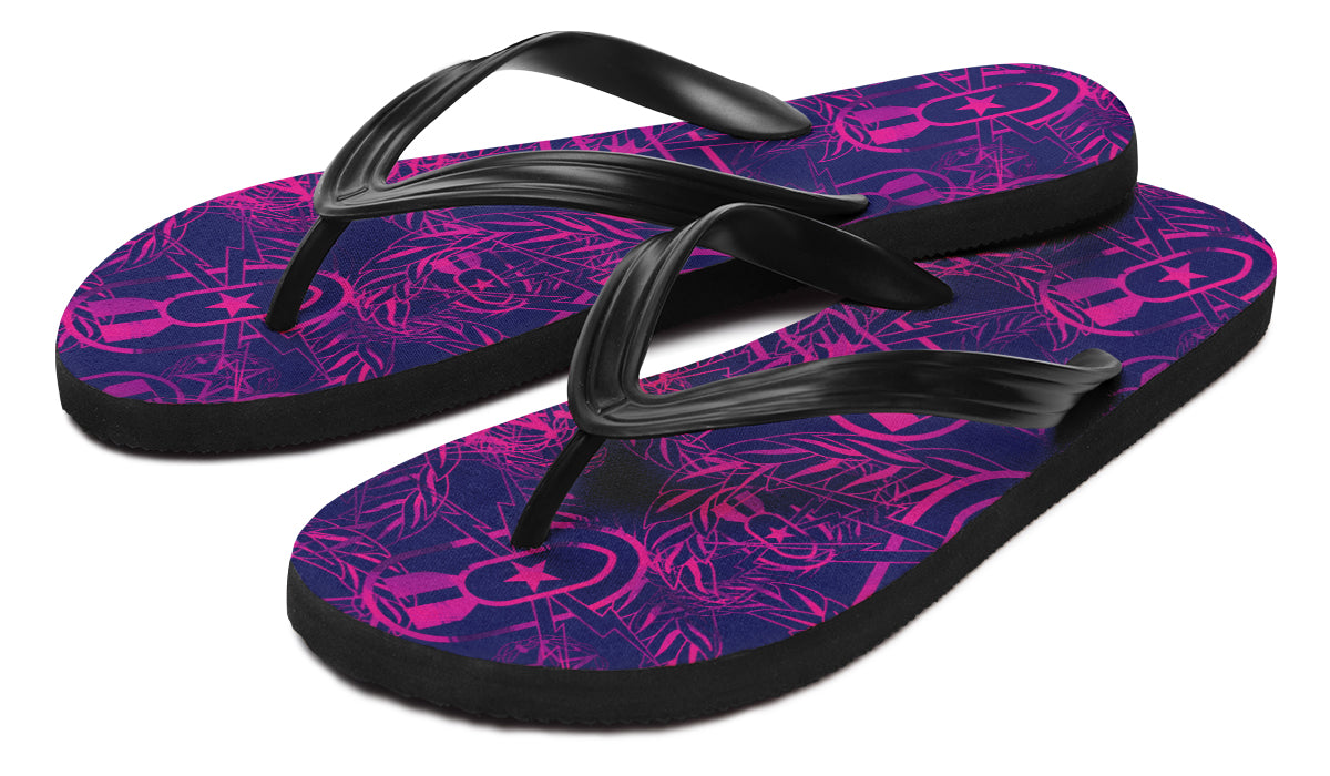 Flip Flops - "It's 5 o'clock Somewhere" (Pink on Purple)