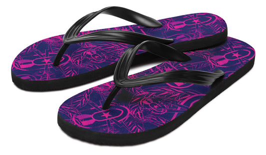 Flip Flops - "It's 5 o'clock Somewhere" (Pink on Purple)