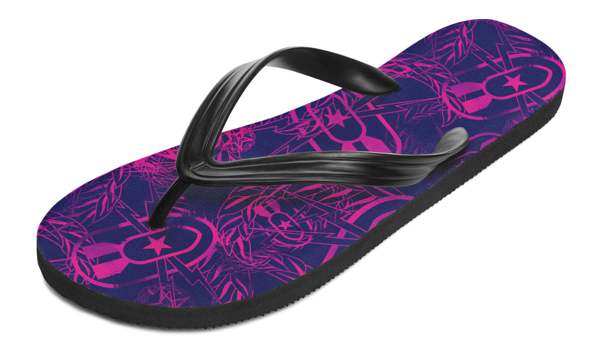 Flip Flops - "It's 5 o'clock Somewhere" (Pink on Purple)