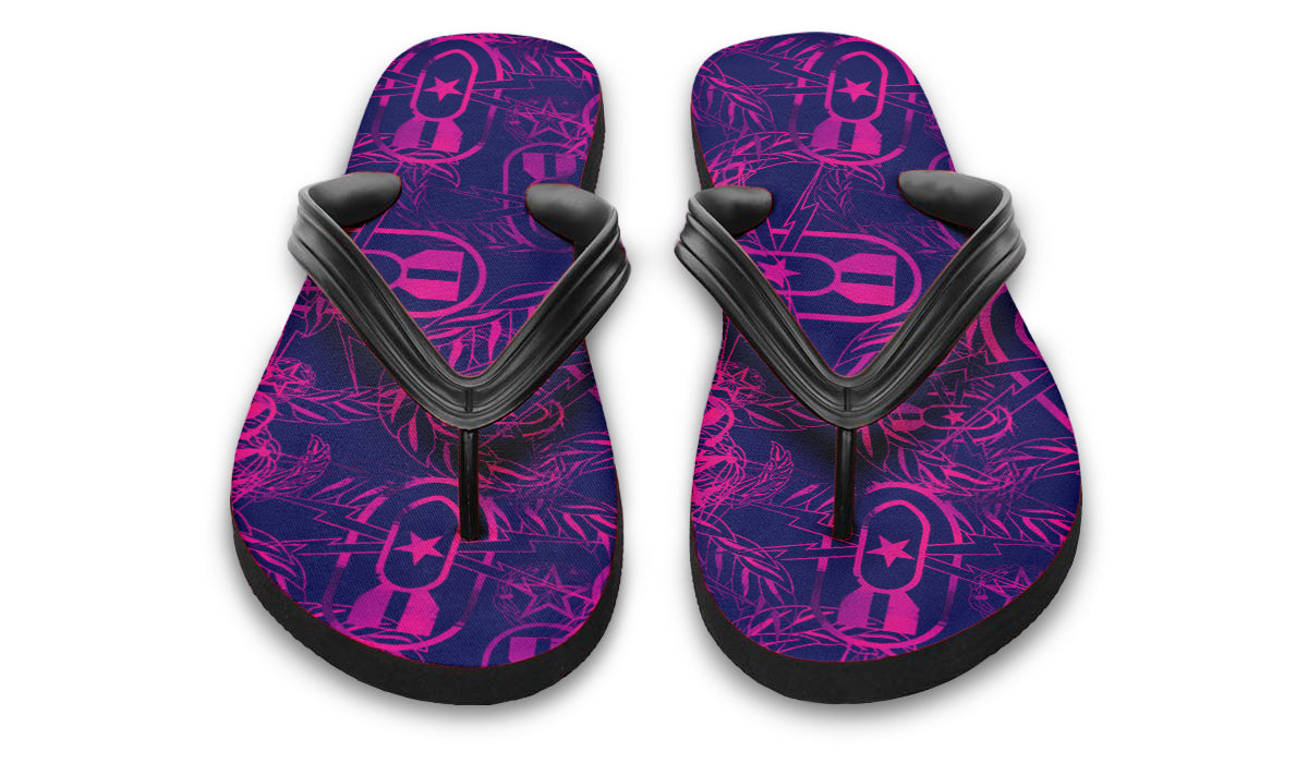 Flip Flops - "It's 5 o'clock Somewhere" (Pink on Purple)