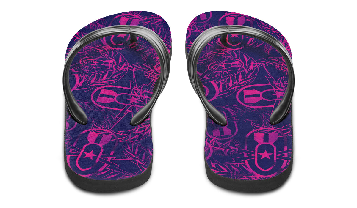 Flip Flops - "It's 5 o'clock Somewhere" (Pink on Purple)