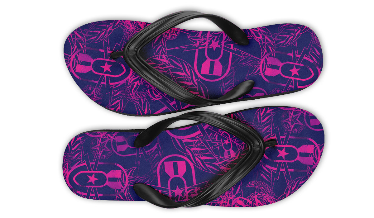 Flip Flops - "It's 5 o'clock Somewhere" (Pink on Purple)