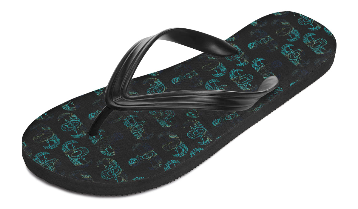 Flip Flops - "EOD Badge Rows" (Burnt Edges)
