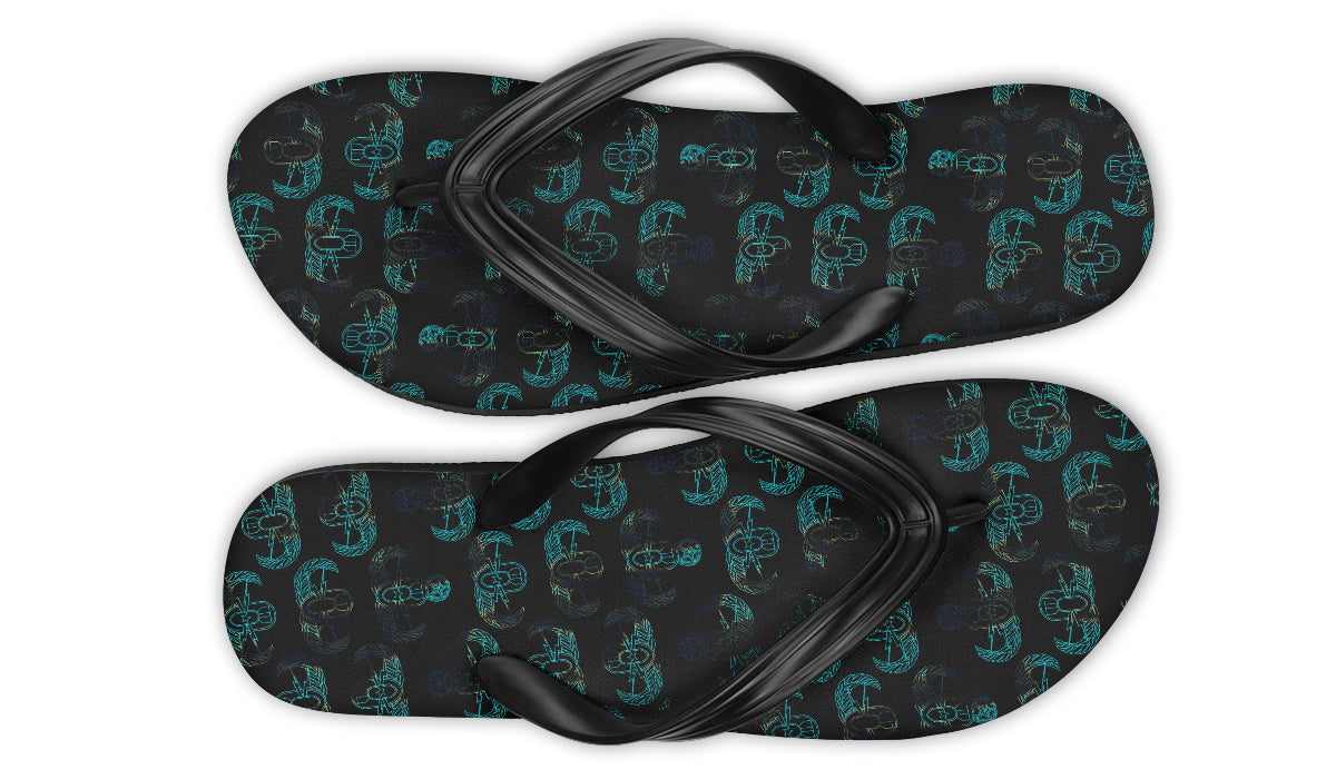Flip Flops - "EOD Badge Rows" (Burnt Edges)