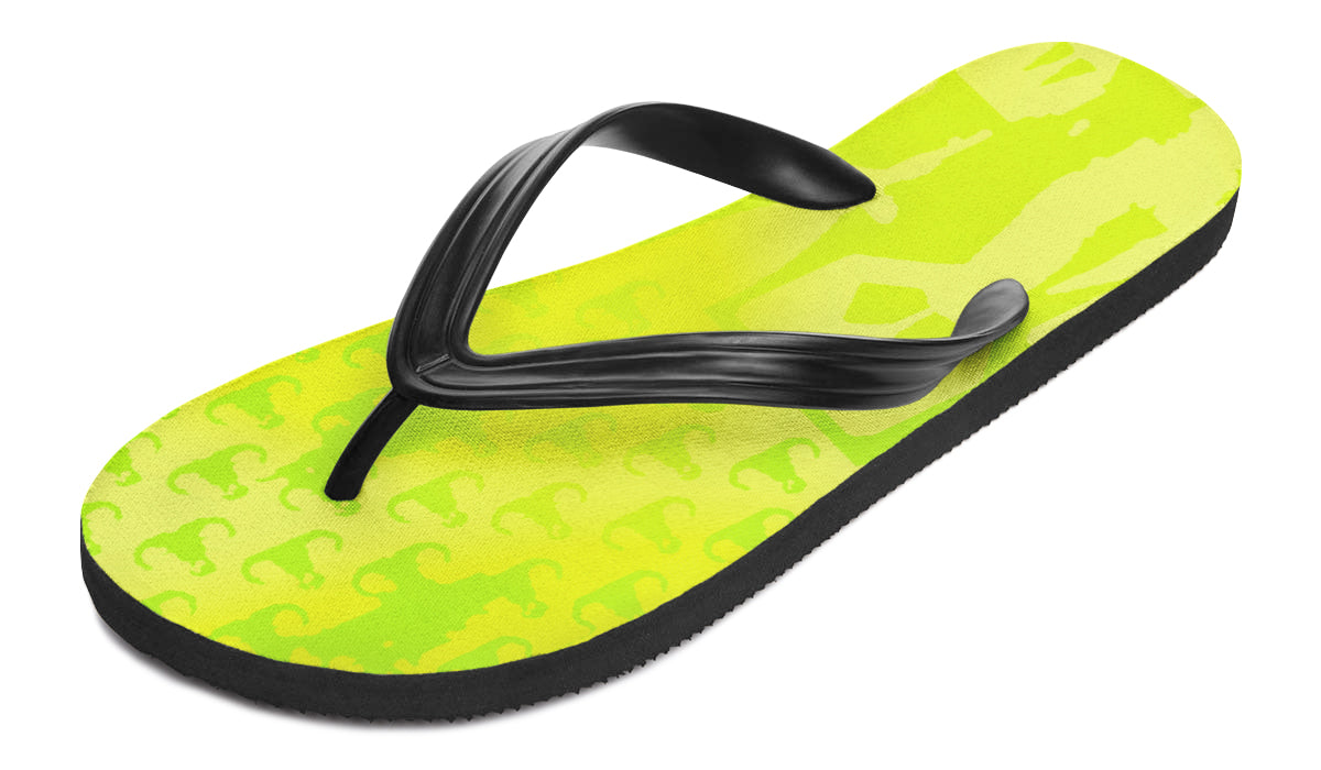 Flip Flops - "EOD Bomb Flag" (Lemon Lime)
