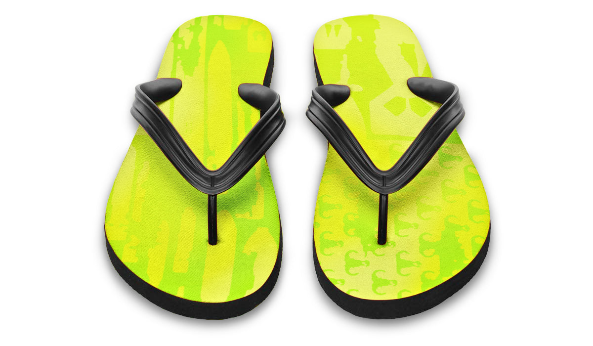 Flip Flops - "EOD Bomb Flag" (Lemon Lime)
