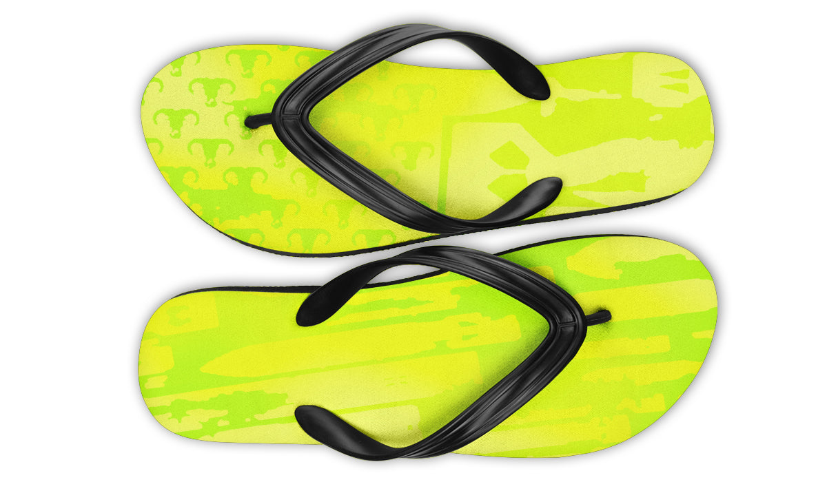 Flip Flops - "EOD Bomb Flag" (Lemon Lime)