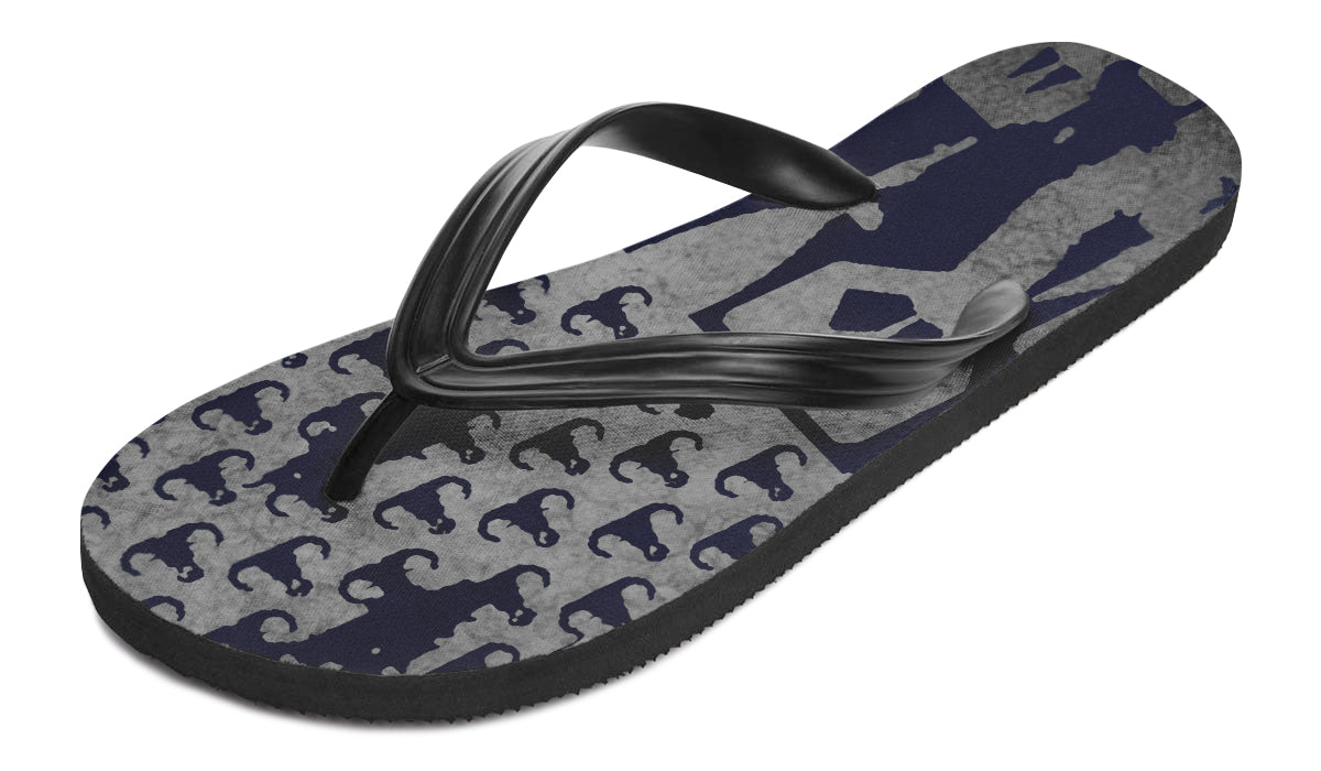 Flip Flops - "EOD Bomb Flag" (Grey on Navy)