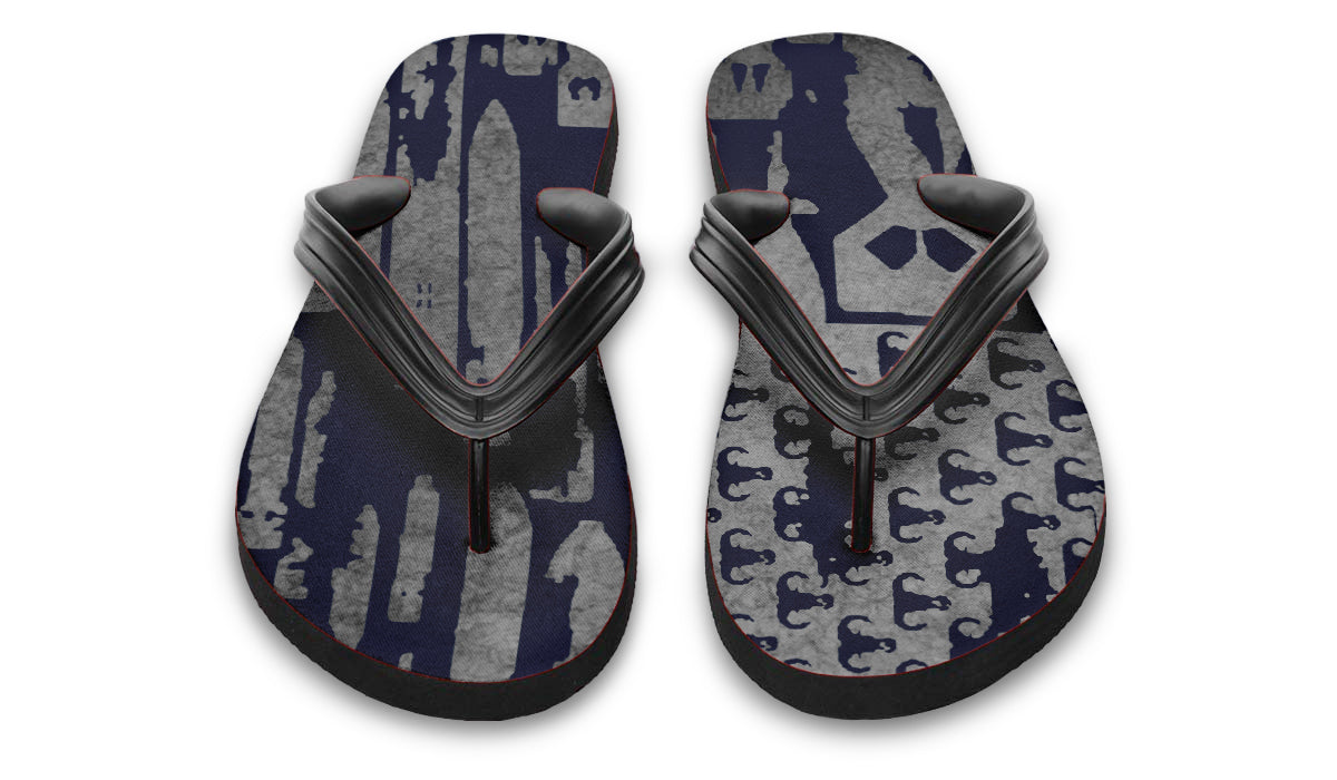 Flip Flops - "EOD Bomb Flag" (Grey on Navy)