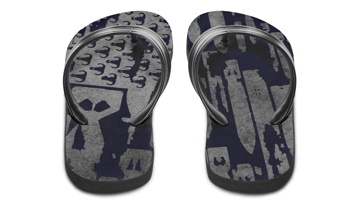 Flip Flops - "EOD Bomb Flag" (Grey on Navy)