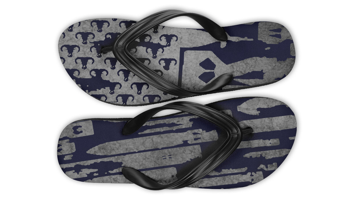 Flip Flops - "EOD Bomb Flag" (Grey on Navy)