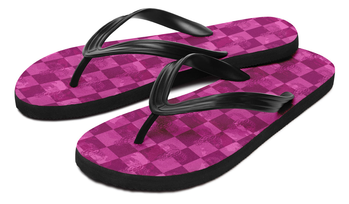 Flip Flops - "EOD Buffoulage Checkered Flag" (Pink)