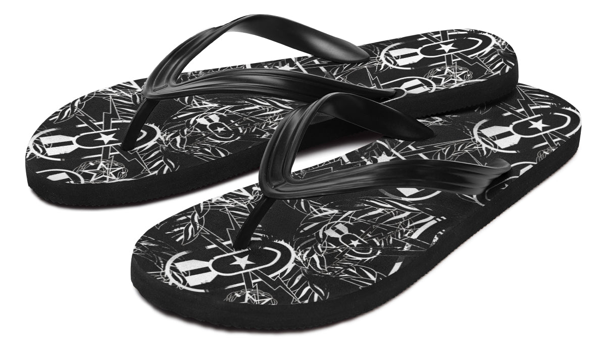 Flip Flops - "It's 5 o'clock Somewhere" (White on Black)