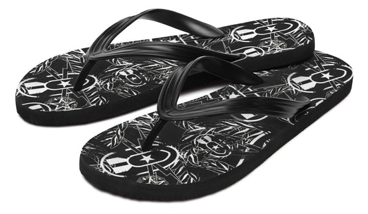 Flip Flops - "It's 5 o'clock Somewhere" (White on Black)