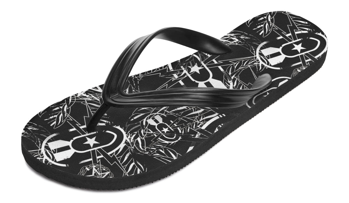 Flip Flops - "It's 5 o'clock Somewhere" (White on Black)