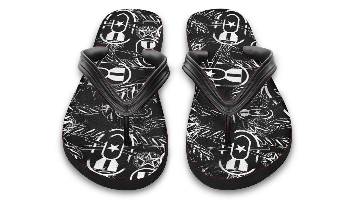 Flip Flops - "It's 5 o'clock Somewhere" (White on Black)