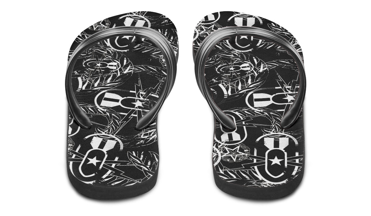 Flip Flops - "It's 5 o'clock Somewhere" (White on Black)