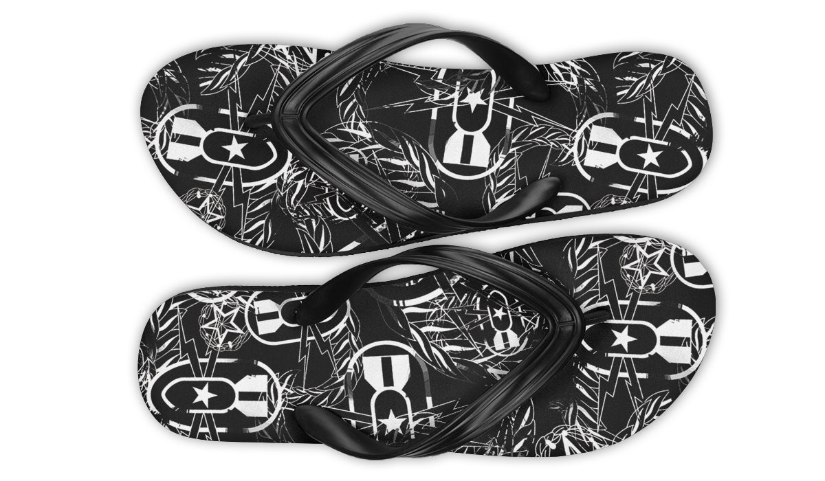 Flip Flops - "It's 5 o'clock Somewhere" (White on Black)