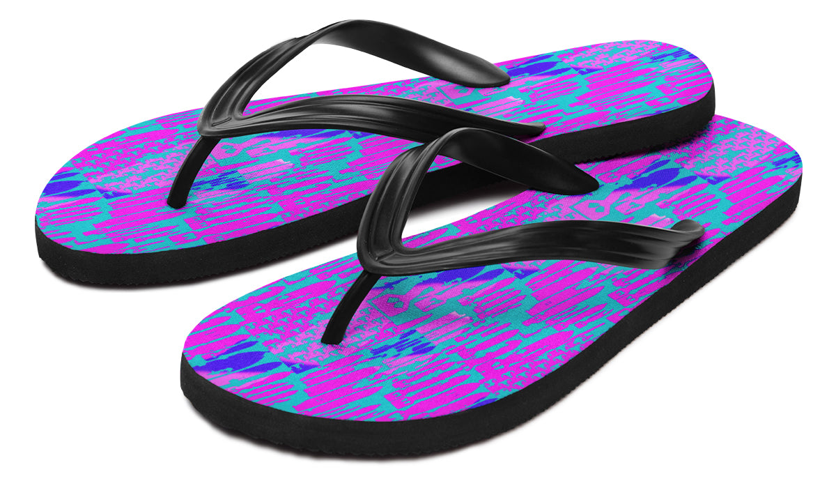 Flip Flops - "EOD Bomb Flag" (Green/Blue/Purple)