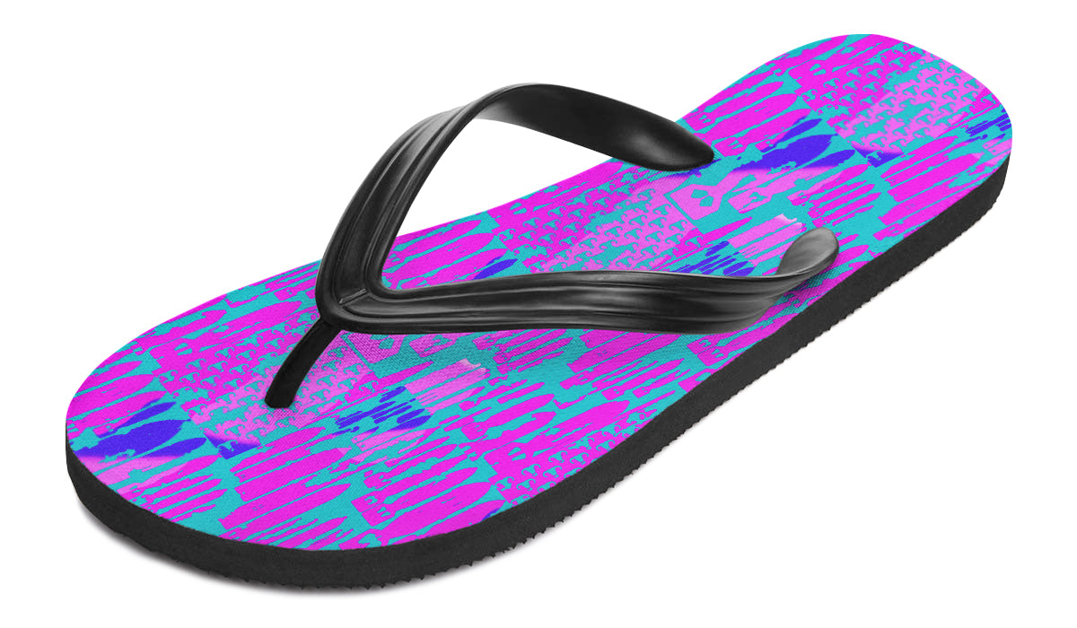 Flip Flops - "EOD Bomb Flag" (Green/Blue/Purple)