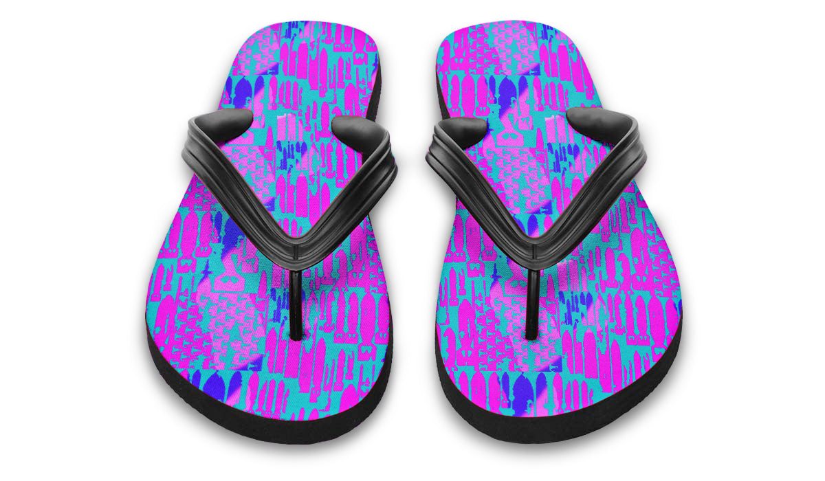 Flip Flops - "EOD Bomb Flag" (Green/Blue/Purple)
