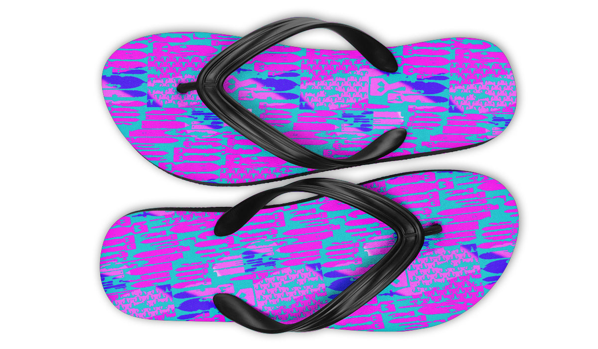 Flip Flops - "EOD Bomb Flag" (Green/Blue/Purple)