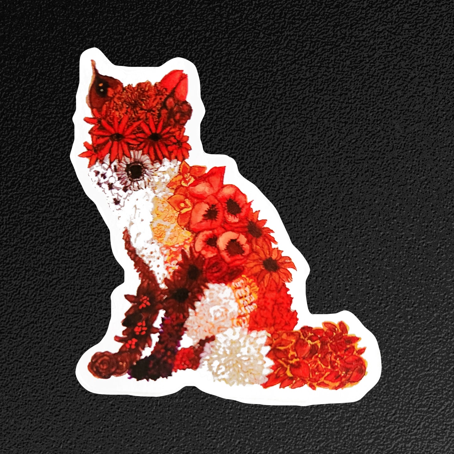 "Floral Fox" Vinyl Sticker/Decal