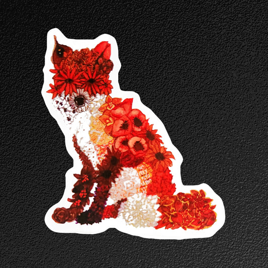 Vinyl Sticker/Decal - "Floral Fox"