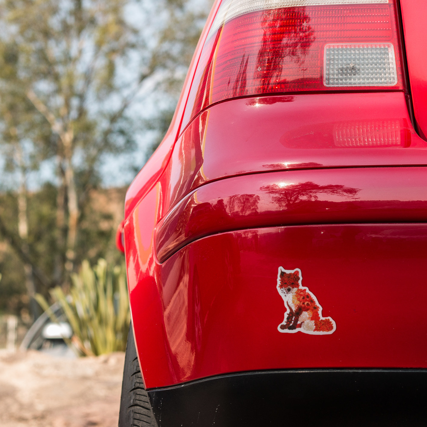 "Floral Fox" Vinyl Sticker/Decal
