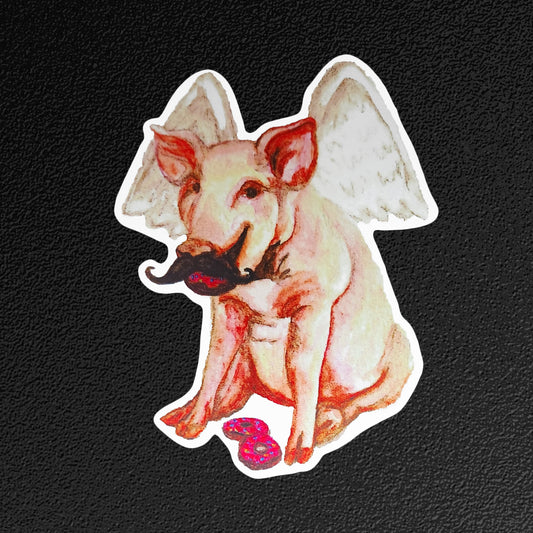 Vinyl Sticker/Decal - "Flying Pig"