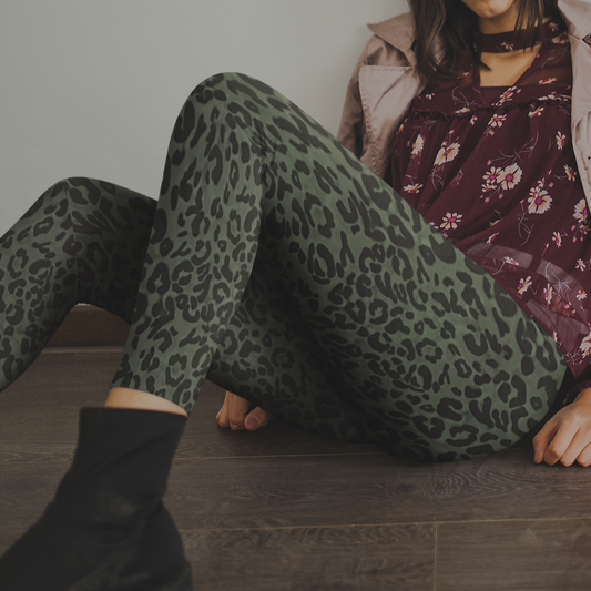 Forest Leopard Leggings with Pockets (Misses/Teen)