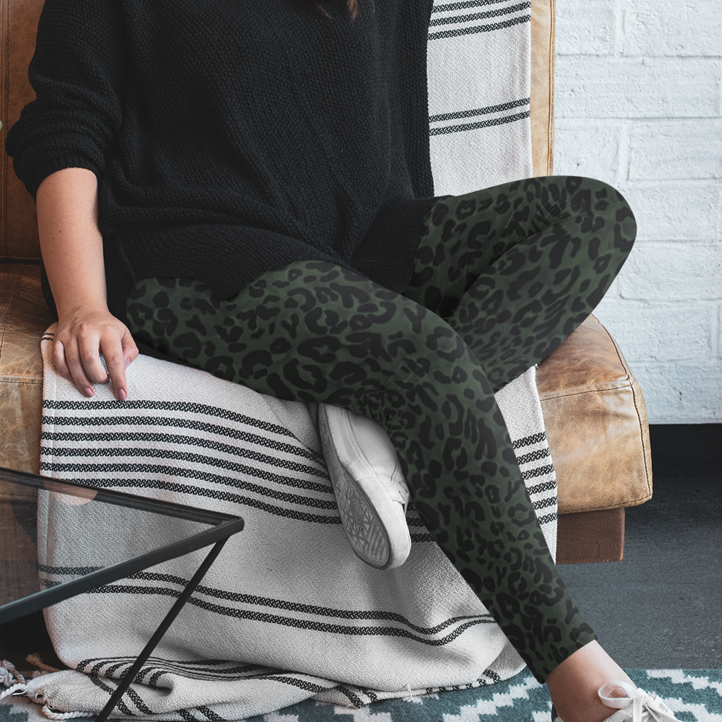 Leggings with Pockets - "Forest Leopard"