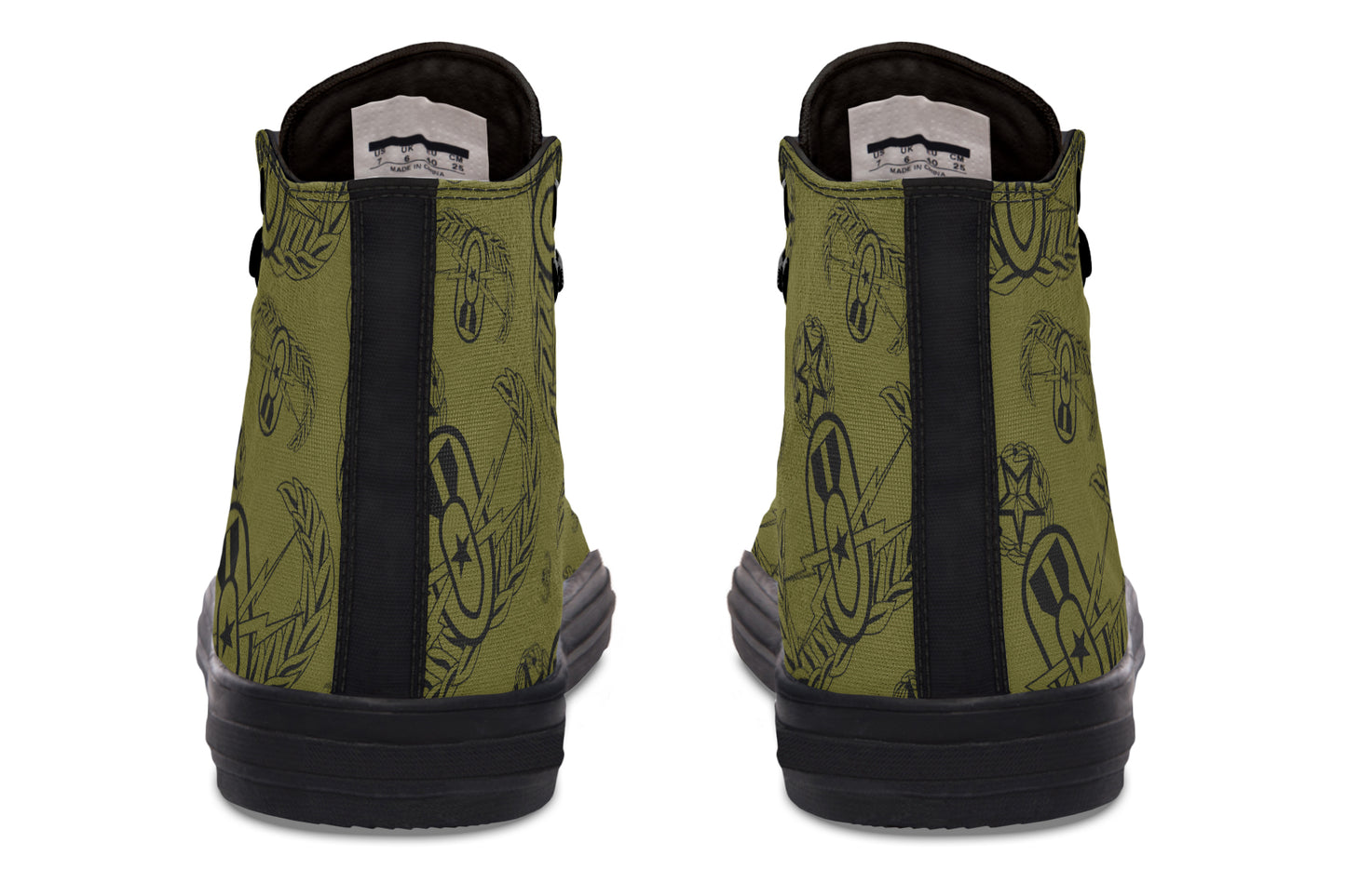 High Tops - "EOD Badges x 3" (Black on OD Green)