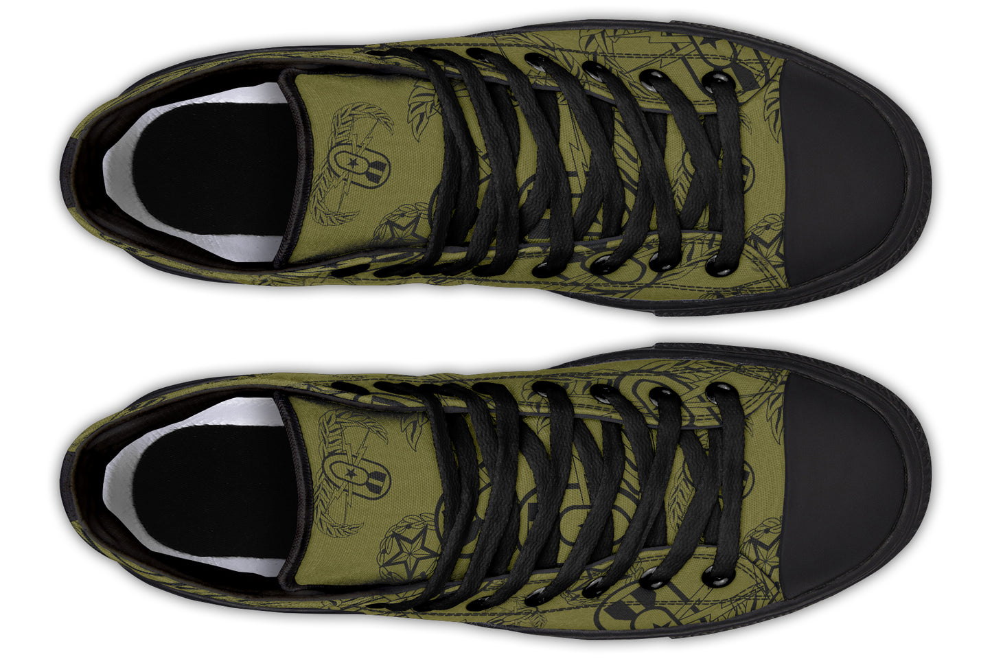 High Tops - "EOD Badges x 3" (Black on OD Green)