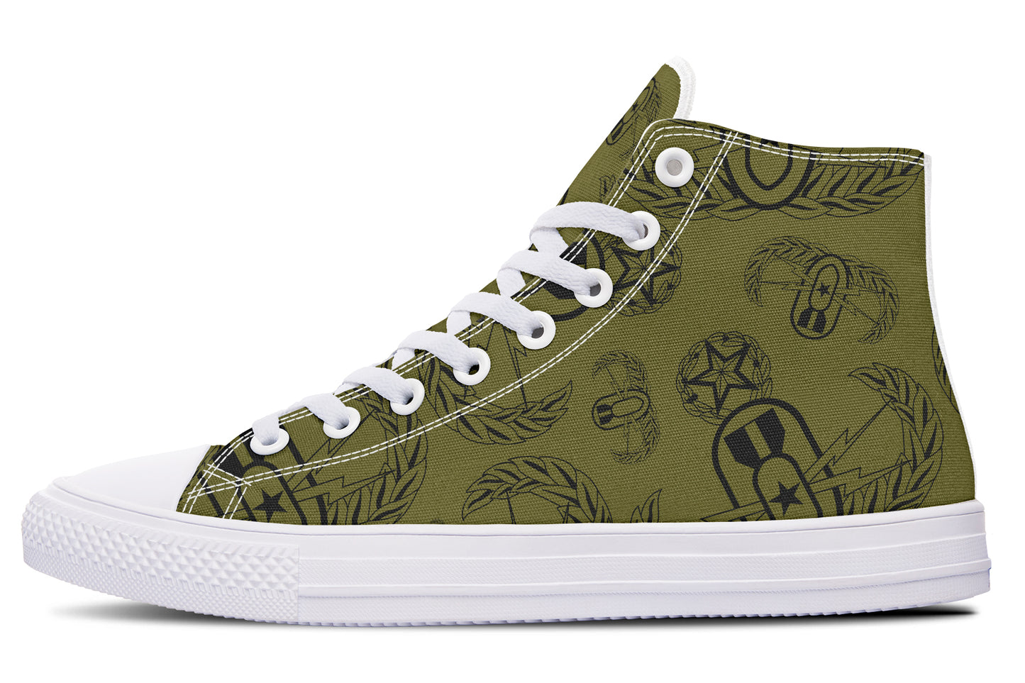 High Tops - "EOD Badges x 3" (Black on OD Green)