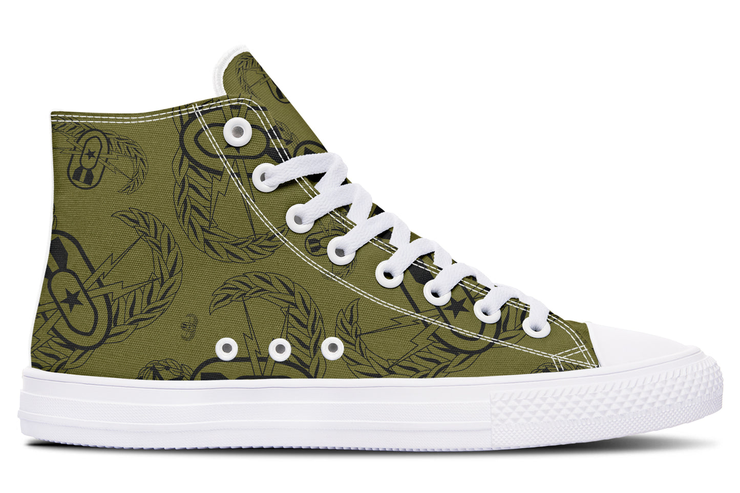 High Tops - "EOD Badges x 3" (Black on OD Green)