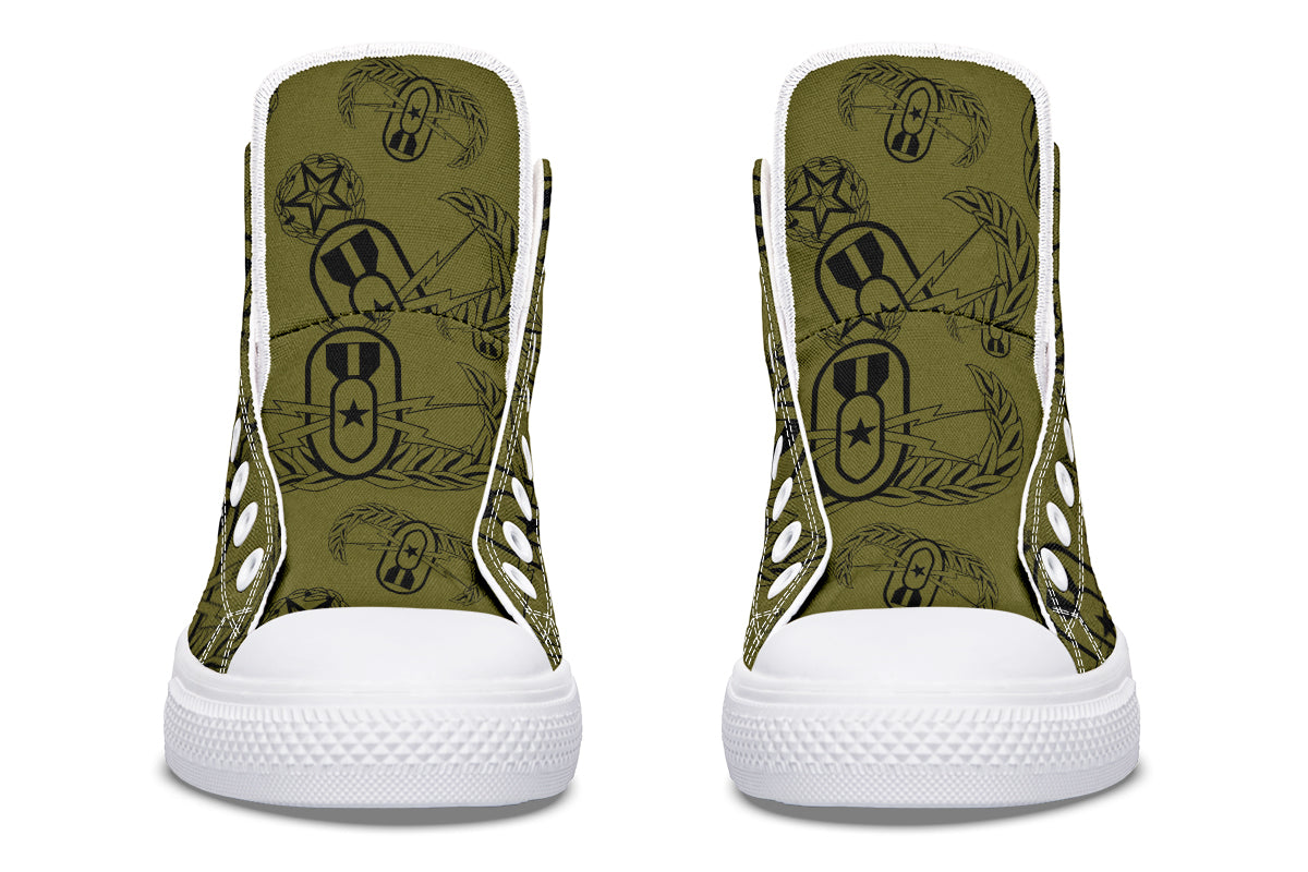 High Tops - "EOD Badges x 3" (Black on OD Green)