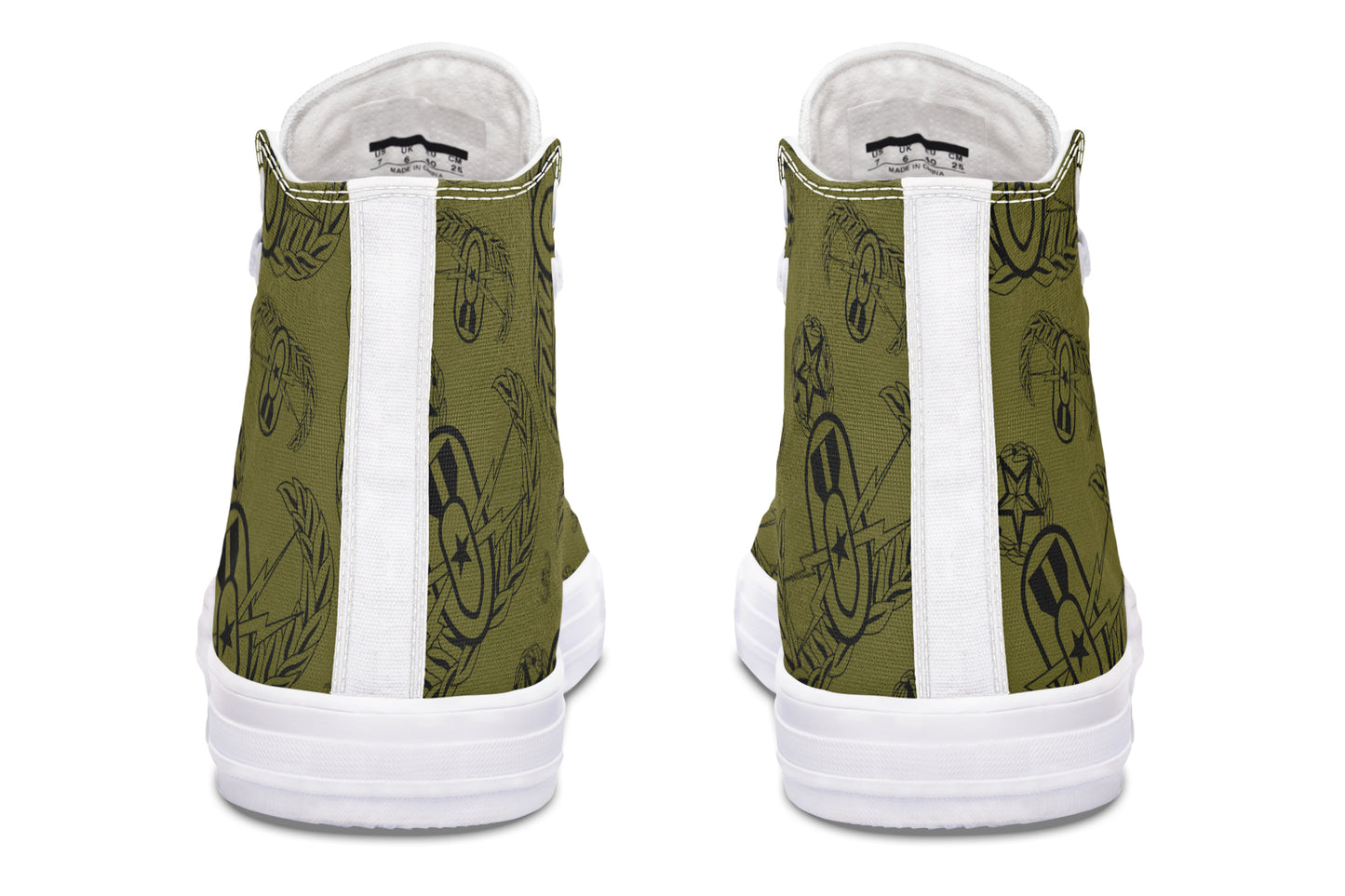 High Tops - "EOD Badges x 3" (Black on OD Green)