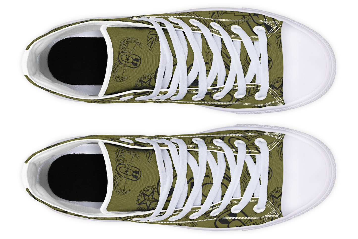 High Tops - "EOD Badges x 3" (Black on OD Green)