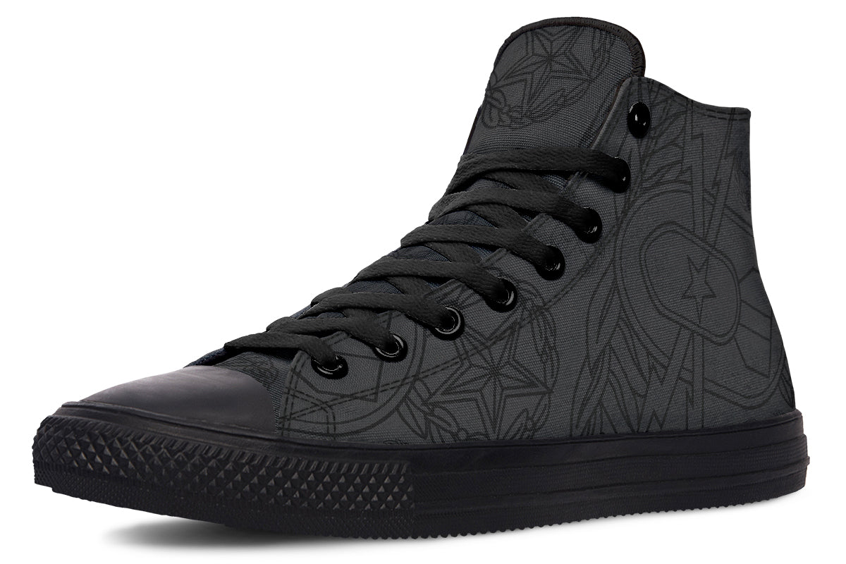 High Tops - "EOD Mixed Badges" (Black on Grey)