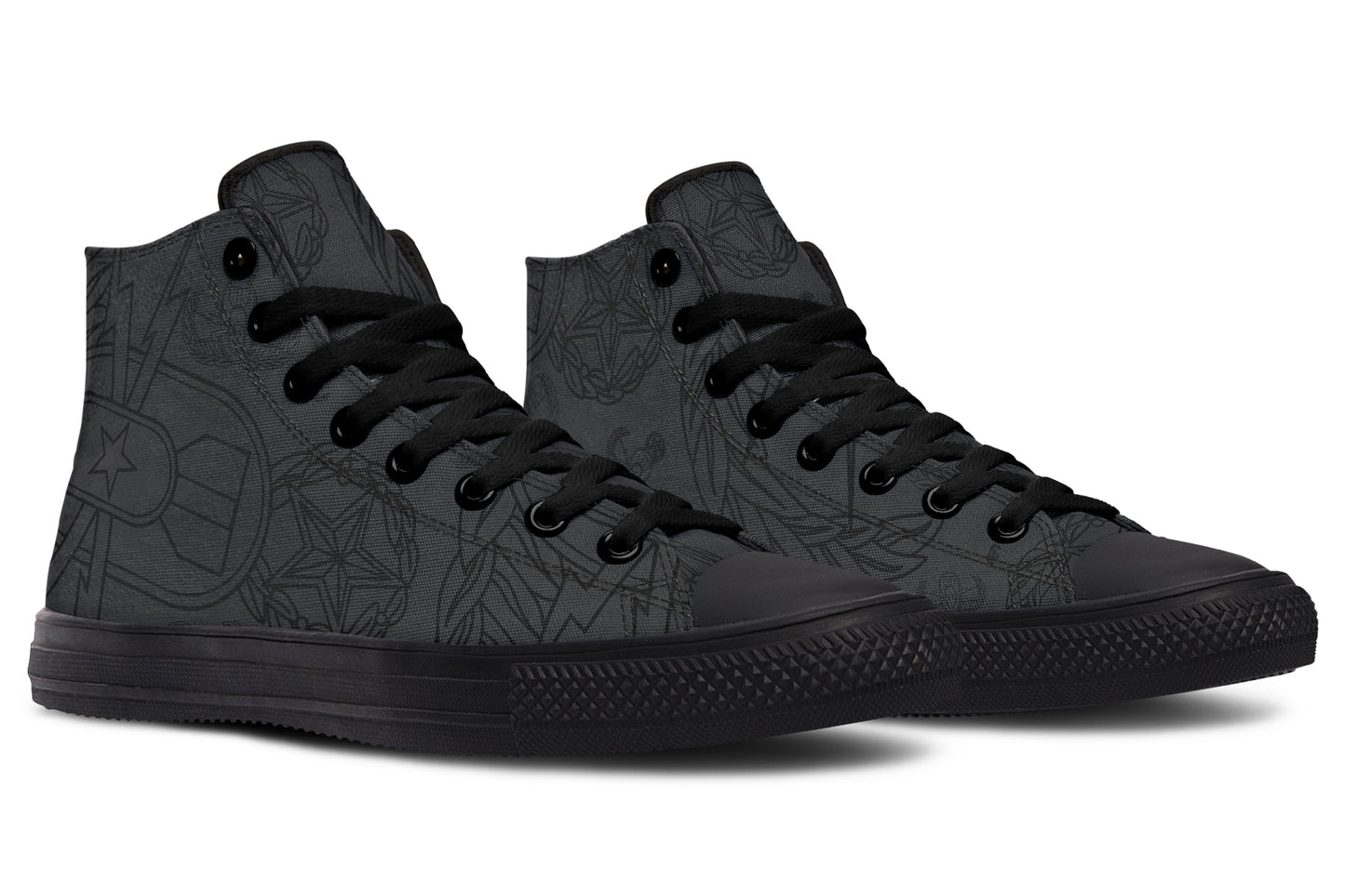 High Tops - "EOD Mixed Badges" (Black on Grey)
