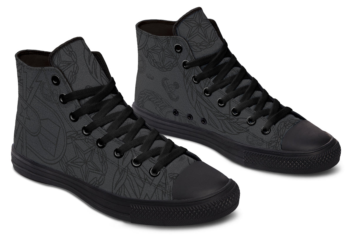 High Tops - "EOD Mixed Badges" (Black on Grey)