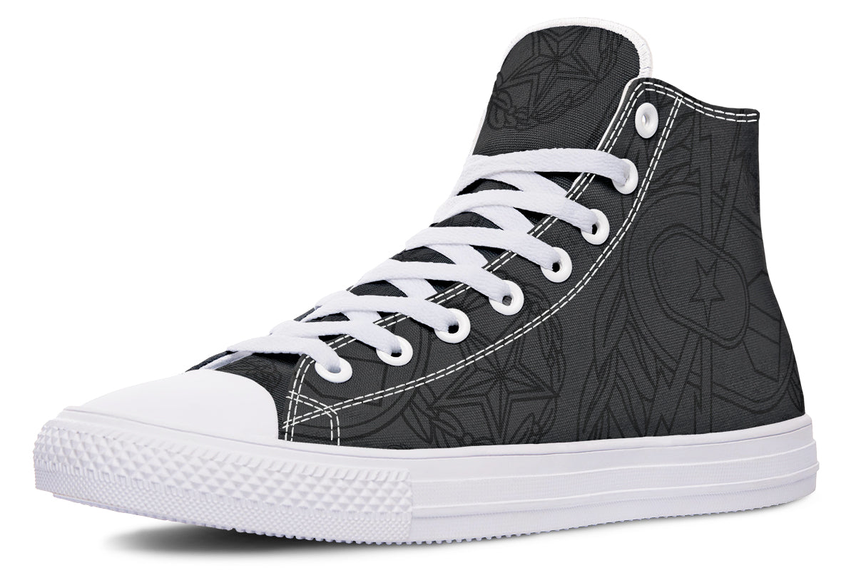High Tops - "EOD Mixed Badges" (Black on Grey)