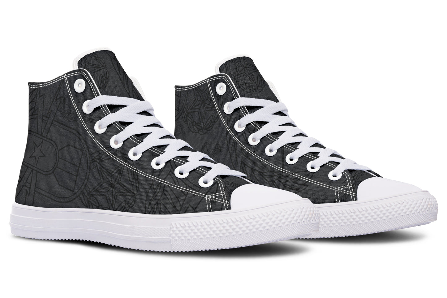 High Tops - "EOD Mixed Badges" (Black on Grey)