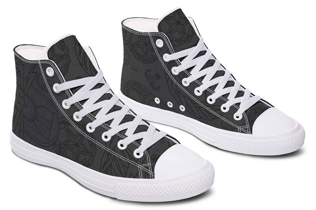 High Tops - "EOD Mixed Badges" (Black on Grey)