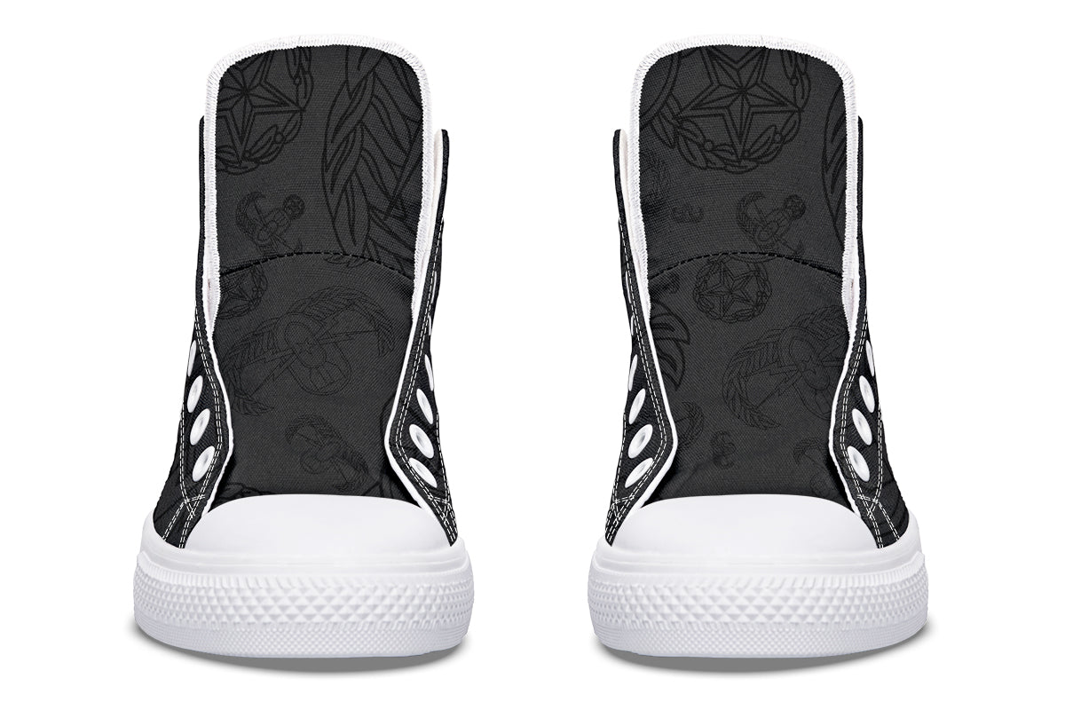 High Tops - "EOD Mixed Badges" (Black on Grey)