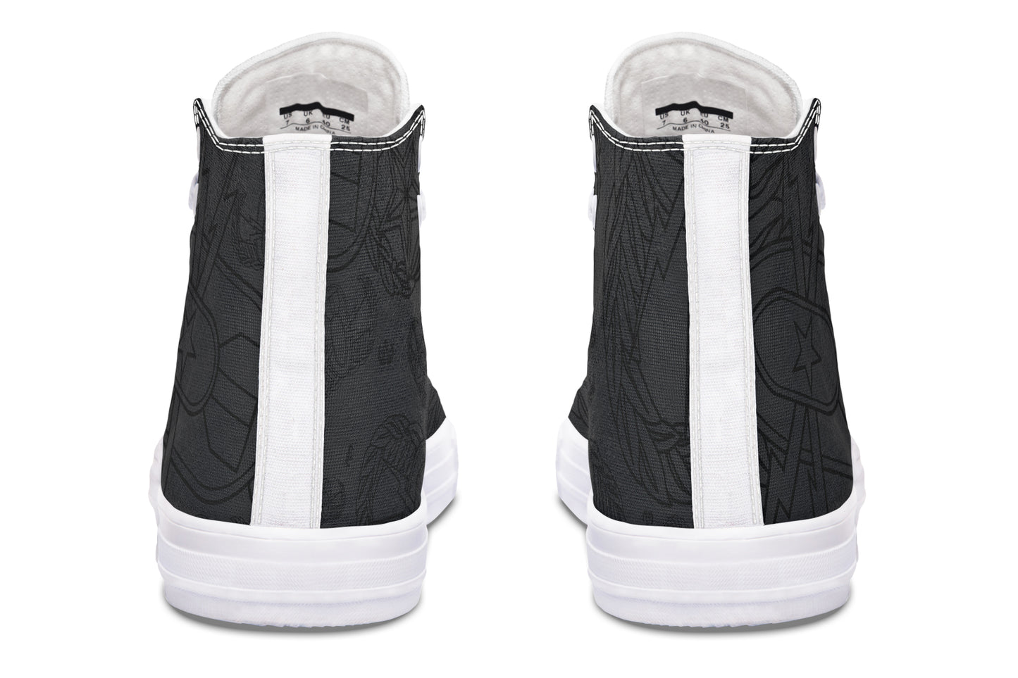 High Tops - "EOD Mixed Badges" (Black on Grey)